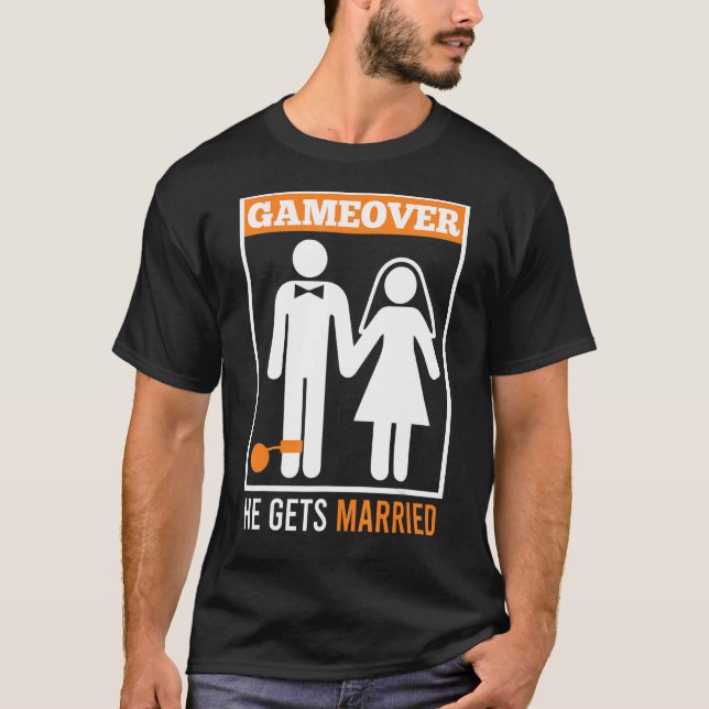 Game over Ehemann Bachelor Party T-Shirt (Vorderseite)