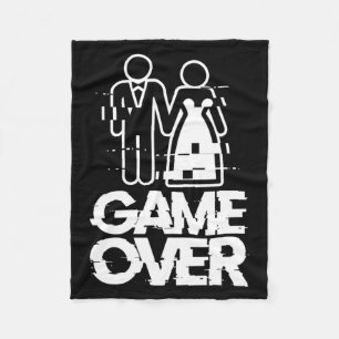 Game Over Glitch Bride Groom Funny Wedding Fleecedecke