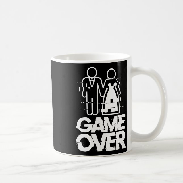 Game Over Glitch Bride Groom Funny Wedding Kaffeetasse (Rechts)