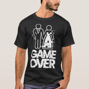 Game Over Glitch Bride Groom Funny Wedding T-Shirt