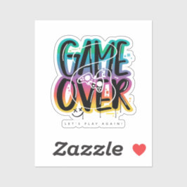 Game over graffiti joystick gamer aufkleber