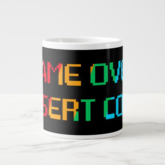 Game Over Insert Coin Jumbo-Tasse (Vorderseite)