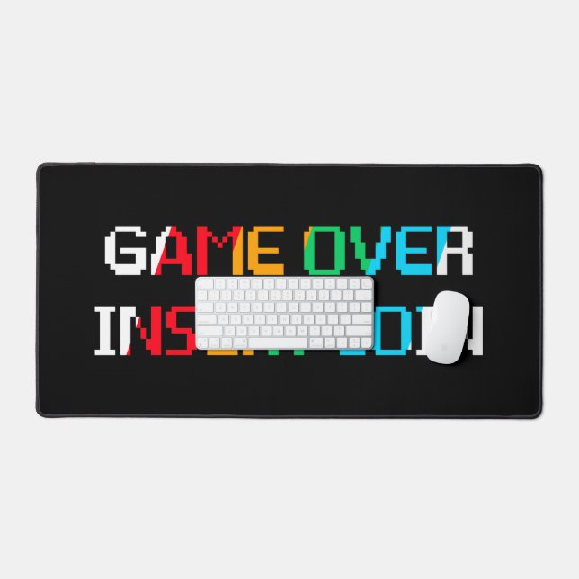 Game Over Insert Coin Schreibtischunterlage (Tastatur & Maus)