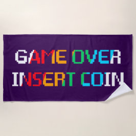 Game Over Insert Coin Strandtuch