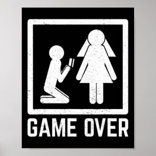 Game Over Junggesellen Abschied Feier Ehe Alkohol  Poster
