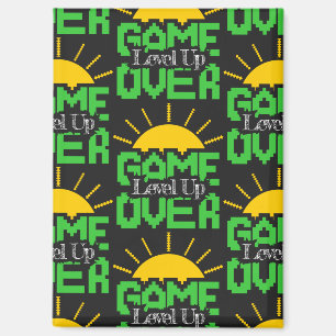 Game Over, Level Up: Retro-Pixel-Block-Abenteuer Magnet