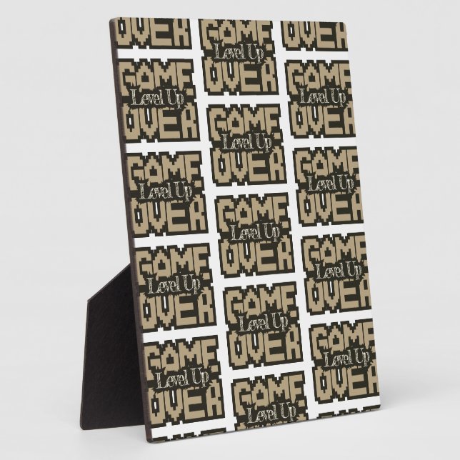 Game Over, Level Up: Retro Pixel Sandbox Adventure Fotoplatte (Seite)