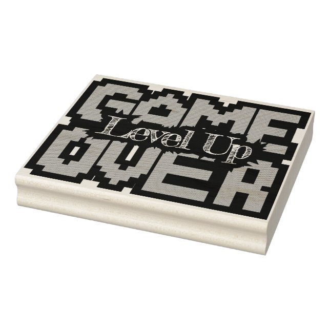Game Over, Level Up: Retro Pixel Sandbox Adventure Gummistempel (Stempel)