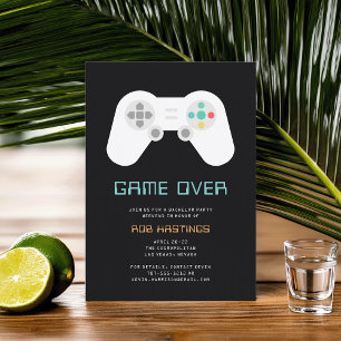 Game Over   Lustiges Gaming-Thema Junggesellenabsc Einladung