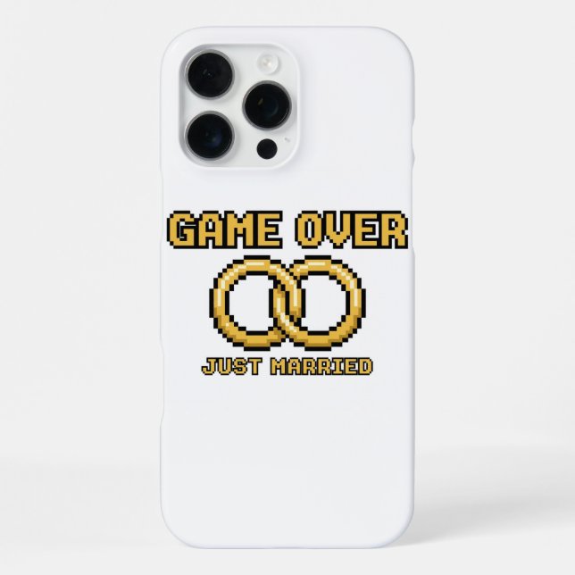Game Over Married Funny iPhone Case 16 Pro Max Hülle (Rückseite)