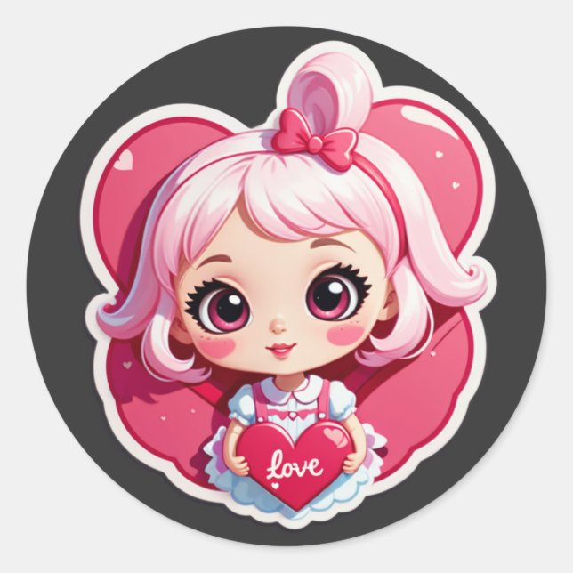 Game Over? Never Love Runder Aufkleber (Vorderseite)