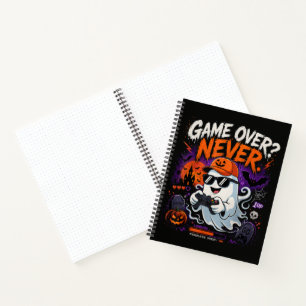Game Over Nie Lustiger Gamer-Geist Halloween Notizbuch