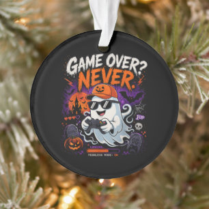 Game Over Nie Lustiger Gamer-Geist Halloween Ornament