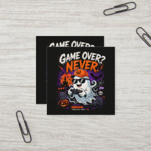 Game Over Nie Lustiger Gamer-Geist Halloween Quadratische Visitenkarte