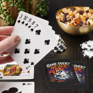 Game Over Nie Lustiger Gamer-Geist Halloween Spielkarten