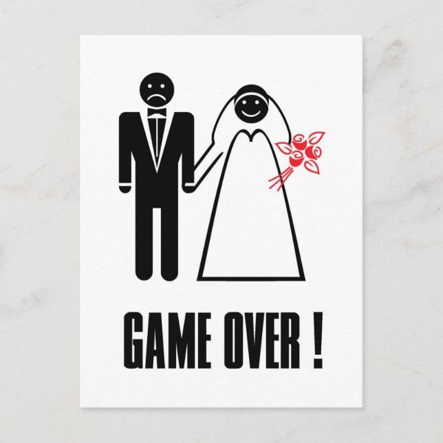 GAME OVER Postcard Vielen Dank für Ihre Einladung  Postkarte (Vorderseite)