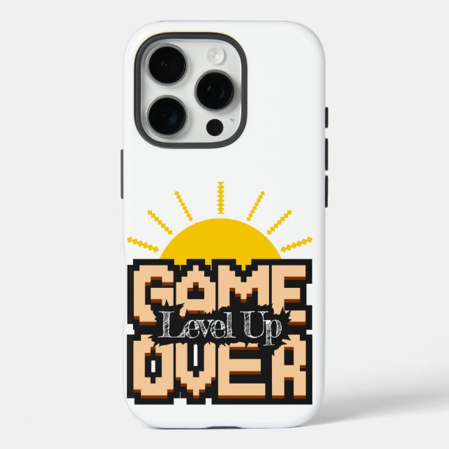Game Over, Revive retro games with, level up iPhone 16 Pro Hülle (Rückseite)