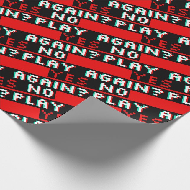 Game Over Spiel nochmal Gamer Geschenkpapier (Ecke)