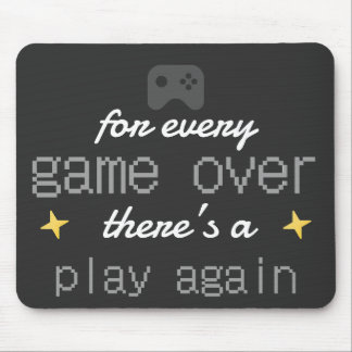 Game Over Spiel Wieder Gamer-Zitat Mousepad
