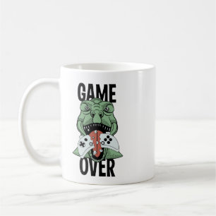 Game Over T-Rex Dinosaur Video Gamers' Geschenk Kaffeetasse