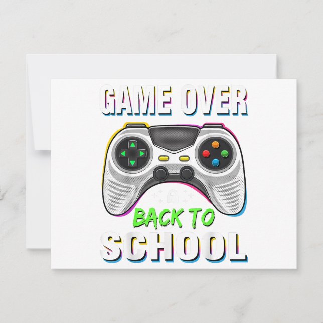 Game Over To School Shirt Funny Kids First Da (Vorderseite)