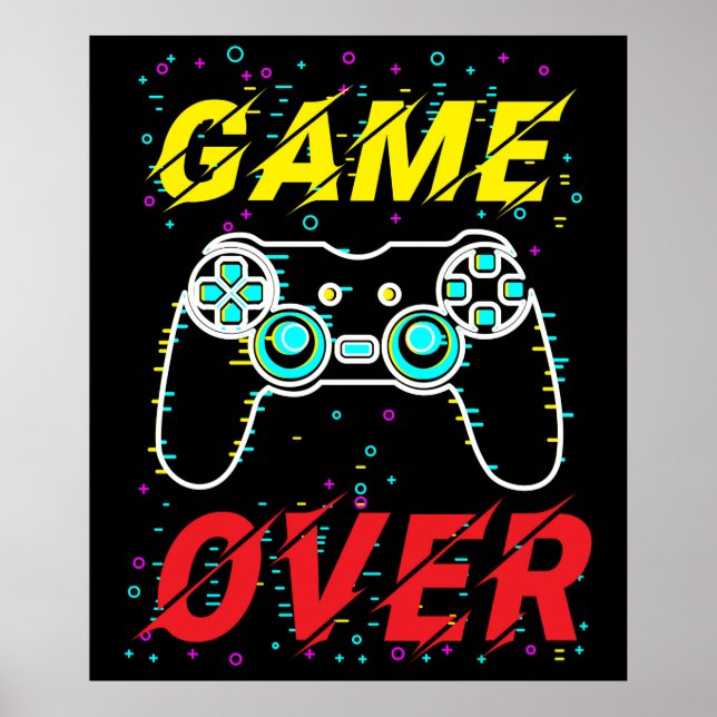 Game Over Video Game Controller Poster (Vorne)