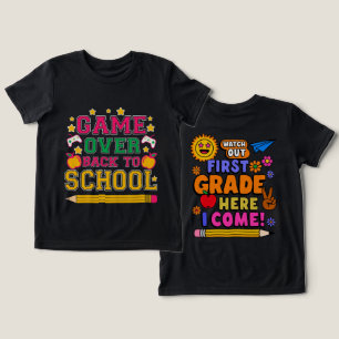 Game Over Zurück zur Schule Lustige Bekleidungsges Tri-Blend Shirt