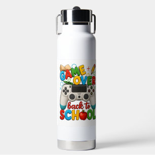 Game Over Zurück zur Schule Lustige Gamer-Wasserfl Trinkflasche
