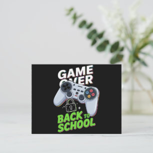 Game Over Zurück zur Schule Lustiger erster Schult Einladung