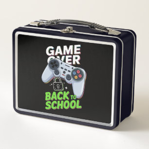 Game Over Zurück zur Schule Lustiger erster Schult Metall Brotdose