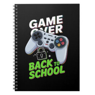Game Over Zurück zur Schule Lustiger erster Schult Notizblock