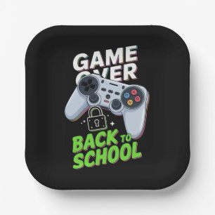 Game Over Zurück zur Schule Lustiger erster Schult Pappteller