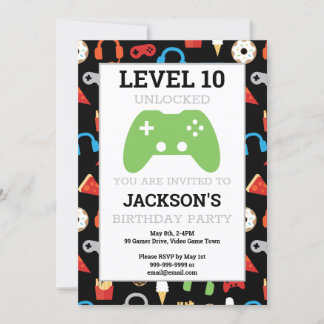 Game Party Level Up Kindergeburtstag Gamer Einladung