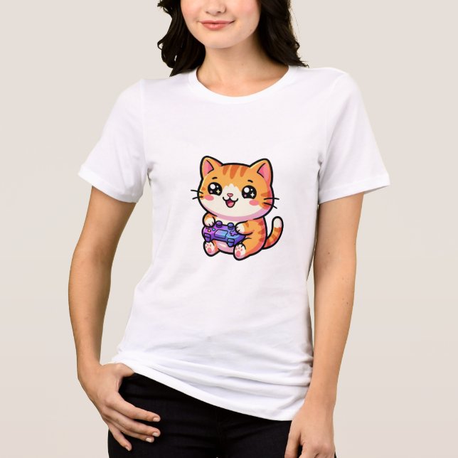 Game Paw On Cat Tri-Blend Shirt (Vorderseite)