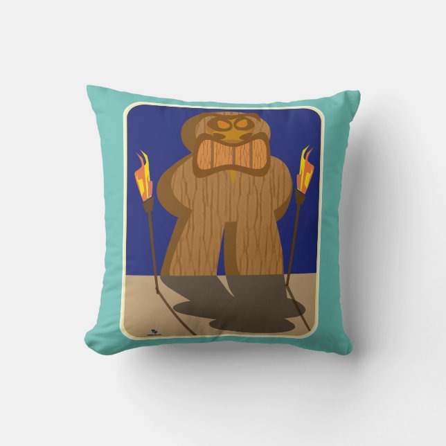 Game Piece Cartoon Design Riesenrad Tiki Kissen (Vorderseite)