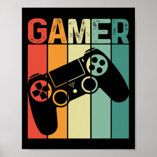 Game Player Retro Gamer Gaming Addict Boy Girl Men Poster