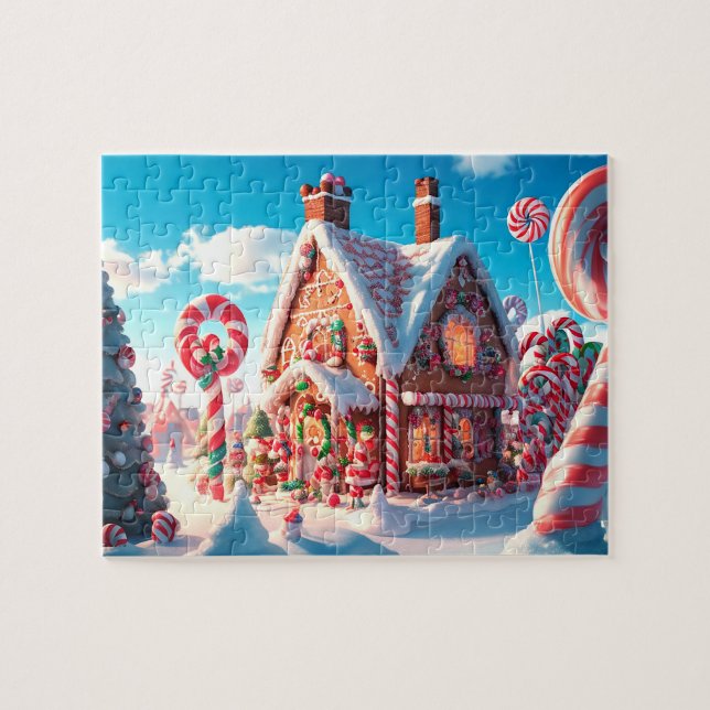 Game Puzzle Weihnachts-Lebkuchen-Haus (Horizontal)