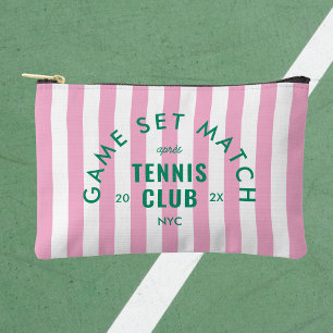 Game Set Match Après Tennis Club Rosa Streifen Zubehörtasche