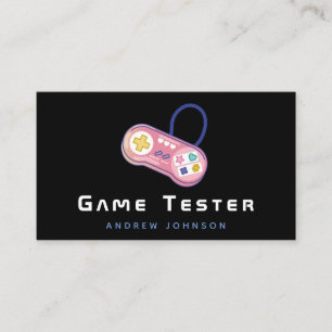 Game Tester Niedlich Retro Controller Gamer Develo Visitenkarte