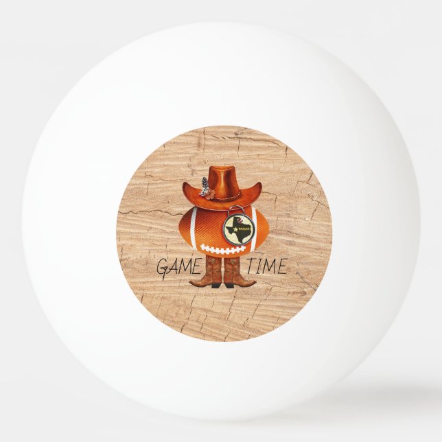 "GAME TIME" Texas Dallas Football Fan Ping Pong Ba Tischtennisball (Vorderseite)
