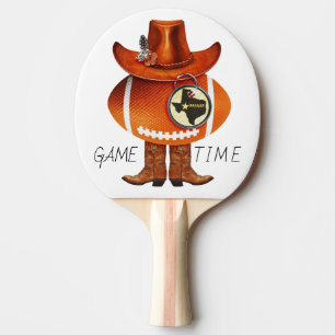 "GAME TIME" Texas Football Fan Ping Pong Paddle Tischtennis Schläger