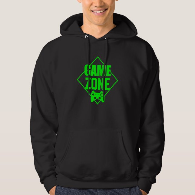 Game Zone Controller Green Video Game Gamer Hoodie (Vorderseite)