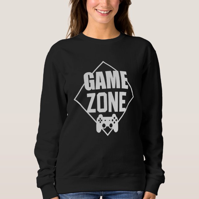 Game Zone Controller White Video Game Gamer Sweatshirt (Vorderseite)