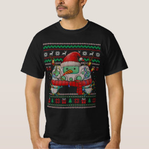 Gamecepad Snowman Weihnachtsmannmütze Ugly Chr T-Shirt