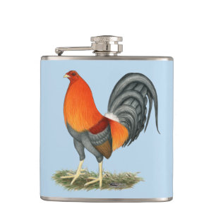 Gamecock Blue Red Rooster Flachmann
