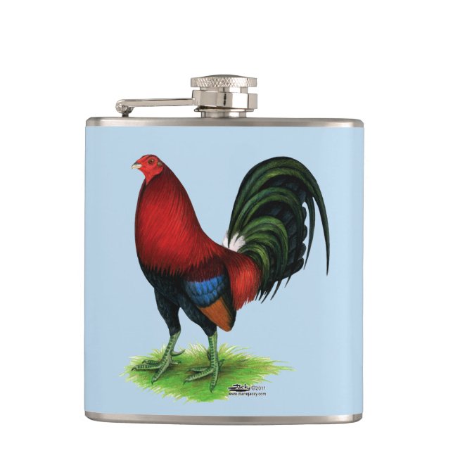 Gamecock: Dunkelrot Flachmann (Vorderseite)