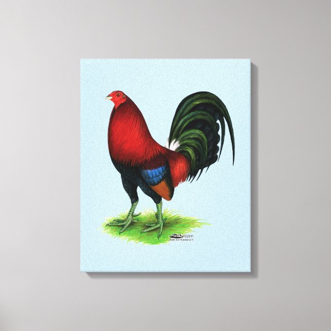 Gamecock: Dunkelrot Leinwanddruck (Vorderseite)