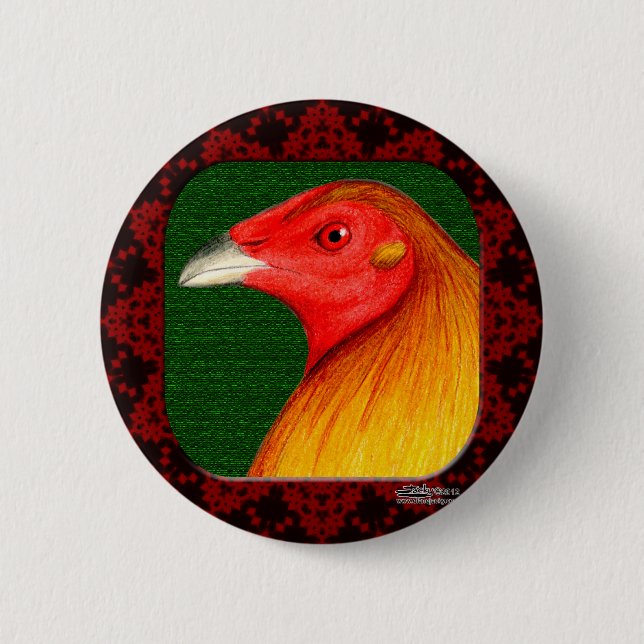 Gamecock Gerahmt Button (Vorderseite)