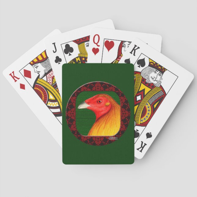 Gamecock Gerahmt Spielkarten (Rückseite)