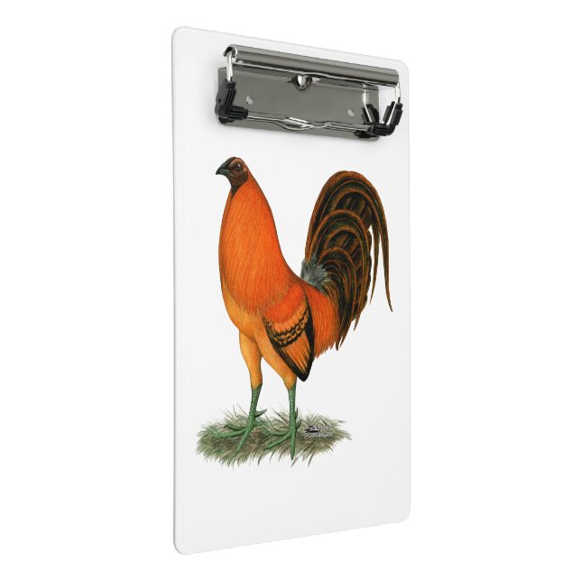 Gamecock Ginger Red Rooster Mini Klemmbrett (Schrägansicht)